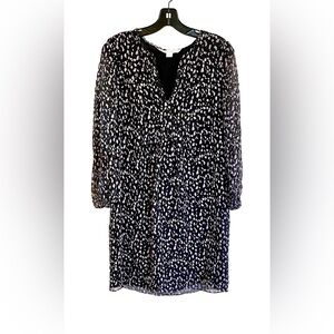 Diane von Furstenberg Silk Dress Sheer Long Sleeve Black Print 4